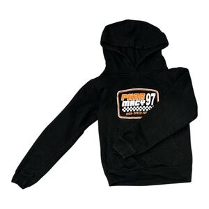 Black Kids Hoodie with Graphic Print